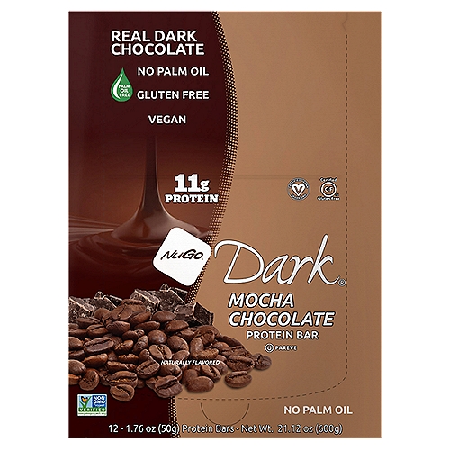 NuGo Dark Mocha Chocolate Protein Bar, 1.76 oz, 12 count