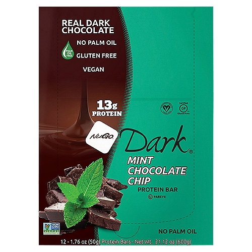 NuGo Dark Mint Chocolate Chip Protein Bar, 1.76 oz, 12 count