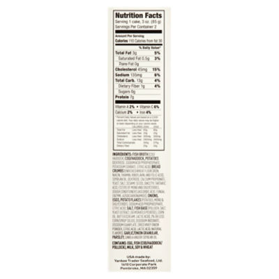 Yankee Trader Seafood Fish Cakes, 2 count, 6 oz