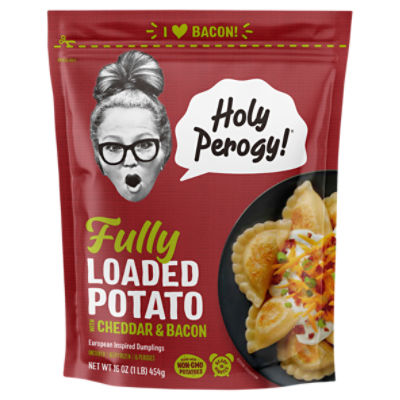 Holy Perogy! Fully Loaded Potato with Cheddar & Bacon Perogies, 16 oz