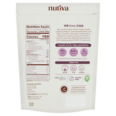 Nutiva Organic Chia Seeds, 12 oz