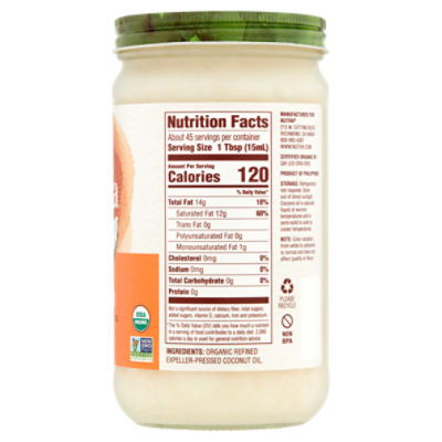 Nutiva Nurture Vitality Organic Coconut Oil, 14 fl oz