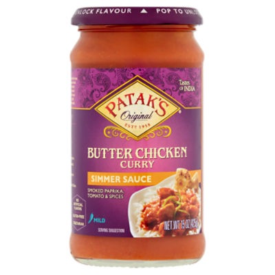 Patak's Original Butter Chicken Curry Simmer Sauce, 15 oz, 15 Ounce