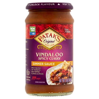 Patak's Original Vindaloo Spicy Curry Simmer Sauce, 15 oz, 15 Ounce