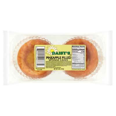 Daisy's Pineapple Filled Sponge Cakes, 4 oz