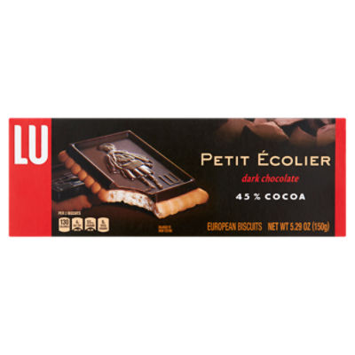 LU Petit Écolier Dark Chocolate European Biscuits, 5.29 oz