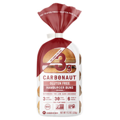 Carbonaut Gluten Free Original Hamburger Buns, 4 count, 11.3 oz ShopRite
