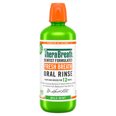 TheraBreath Mild Mint Fresh Breath Oral Rinse, 33.8 fl oz