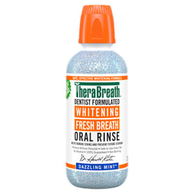 TheraBreath Dazzling Mint Whitening Fresh Breath Oral Rinse, 16 fl oz