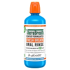 TheraBreath Invigorating Icy Mint Fresh Breath Oral Rinse Value Size, 33.8 fl oz
