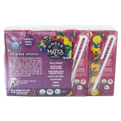 Uncle Matt's Organic No Sugar Added Superfruit Punch, 6.75 fl oz, 8 count