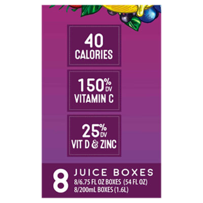 Uncle Matt's Organic No Sugar Added Superfruit Punch, 6.75 fl oz, 8 count