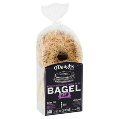 O'Doughs Thins Sprouted Whole Grain Flax Vegan Bagel, 6 count, 10.6 oz