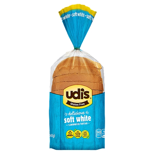 Udi's Gluten Free Delicious Soft White Sandwich Bread, 12 oz
Simply Delicious.
Welcome to our best bread ever. Softer texture and incredible taste, so good you won't believe it's gluten free. Dig in to Udi's Delicious Soft White and Udi's Delicious Multigrain breads. Who knew gluten free bread could be so satisfying?