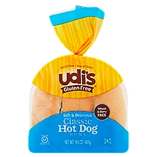 Udi's Gluten Free Classic Hot Dog Buns, 14.3 oz