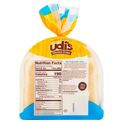 Udi's Gluten Free Classic Hot Dog Buns, 14.3 oz