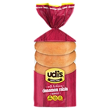 Udi's Gluten Free Soft & Chewy Cinnamon Raisin Bagels, 5 count, 13.9 oz