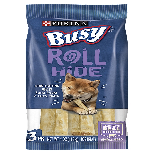 Purina Busy Rollhide Small Medium Dog Treats, 3 count, 4 oz