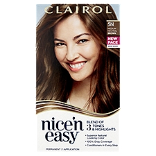 Clairol Nice'n Easy 5N Medium Neutral Brown Permanent Haircolor, 1 application