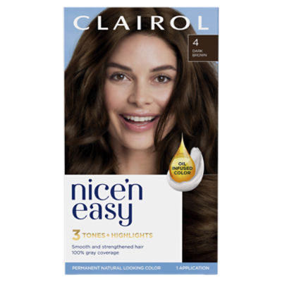 Clairol New York Nice'n Easy Dark Brown 4 Permanent Haircolor, 1
