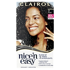 Clairol Nice'n Easy 2 Black Permanent Haircolor, 1 application, 1 Each