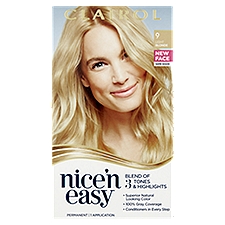 Clairol Nice 'n Easy 9 Light Blonde Permanent Haircolor, 1 application