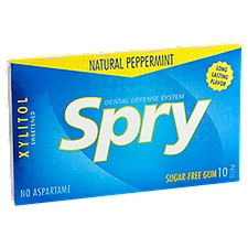 Spry Natural Peppermint Sugar-Free, Gum, 10 Each