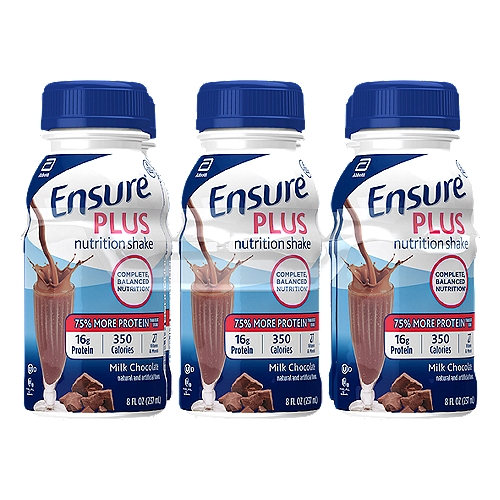 Ensure Plus Nutrition Shake Liquid Milk Chocolate, 8 fl oz