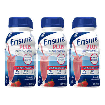 Ensure Plus Nutrition Shake Liquid Strawberry, 48 Fluid ounce