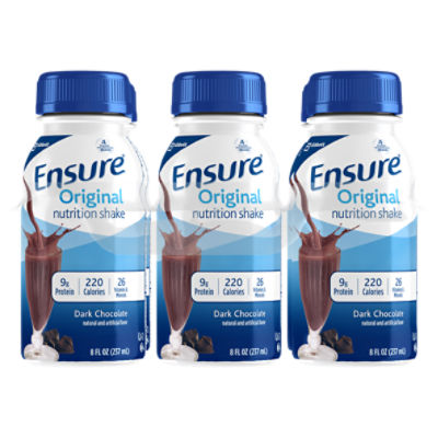 Ensure Original Nutrition Shake Liquid Dark Chocolate, 8 fl oz, 48 Fluid ounce