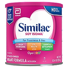 Similac Soy Isomil OptiGro Infant Formula with Iron Soy-Based Powder, 0-12 Months, 12.4 oz