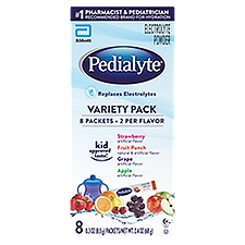Pedialyte Electrolyte Powder Variety Pack, 0.3 oz, 8 count, 2.4 oz