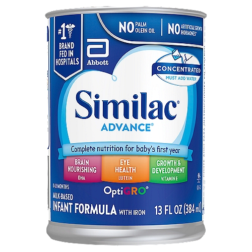 Similac Advance OptiGro Milk-Based Infant Formula with Iron, 0-12 Months, 13 fl oz