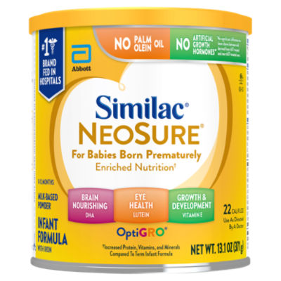 Similac NeoSure OptiGro Milk-Based Powder Infant Formula with Iron, 0-12 Months, 13.1 oz, 13.1 Ounce