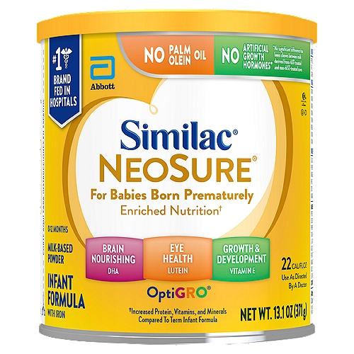 Similac NeoSure OptiGro Milk-Based Powder Infant Formula with Iron, 0-12 Months, 13.1 oz