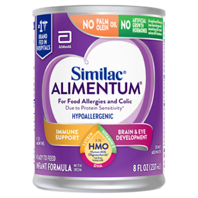 Similac Alimentum Hypoallergenic Infant Formula with Iron, 0-12 Months, 6 count, 8 fl oz