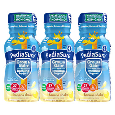 PediaSure Grow & Gain Banana Shake, 8 fl oz, 6 Count