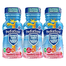 PediaSure Grow & Gain Strawberry Shake, 8 fl oz, 6 count, 48 Fluid ounce