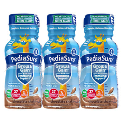 PediaSure Grow & Gain Chocolate Shake, 8 fl oz, 6 count, 48 Fluid ounce