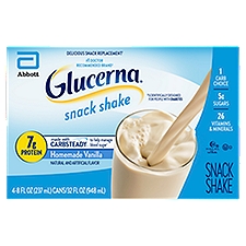 Glucerna Original Homemade Vanilla Snack Shake, 8 fl oz, 4 count