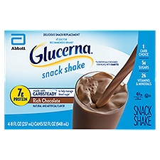 Glucerna Original Rich Chocolate Snack Shake, 8 fl oz, 4 count