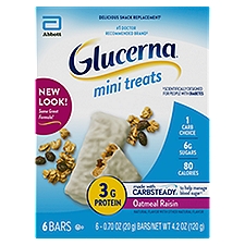 Glucerna Mini Treats Oatmeal Raisin, Bars, 4.2 Ounce
