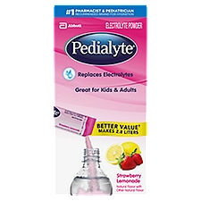 Pedialyte Strawberry Lemonade Electrolyte Powder, 0.6 oz, 6 count, 3.6 oz