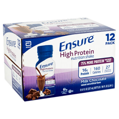 Ensure High Protein Milk Chocolate Nutrition Shake, 8 fl oz, 12 count