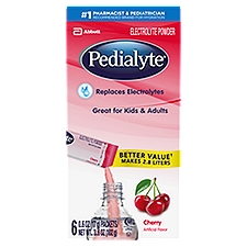 Pedialyte Cherry Electrolyte Powder, 0.6 oz, 6 count, 3.6 oz