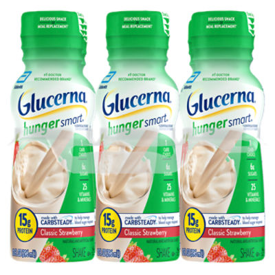 Glucerna Hunger Smart Classic Strawberry Shake, 10 fl oz, 60 Fluid ounce