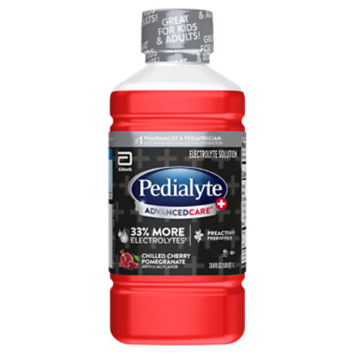 Pedialyte AdvancedCare+ Chilled Cherry Pomegranate Electrolyte Solution, 33.8 fl oz, 35.2 Fluid ounce