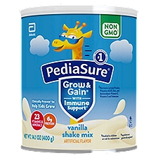 PediaSure Grow & Gain Non-GMO Shake Mix Powder Vanilla Powder, 14.1 Ounce