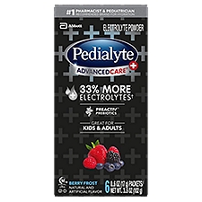 Pedialyte AdvancedCare+ Berry Frost Electrolyte Powder, 0.6 oz, 6 count