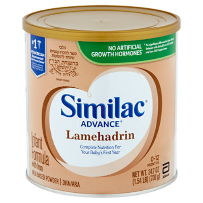 Similac Advance Lamehadrin Milk-Based Powder Infant Formula with Iron, 0-12 Months, 24.7 oz